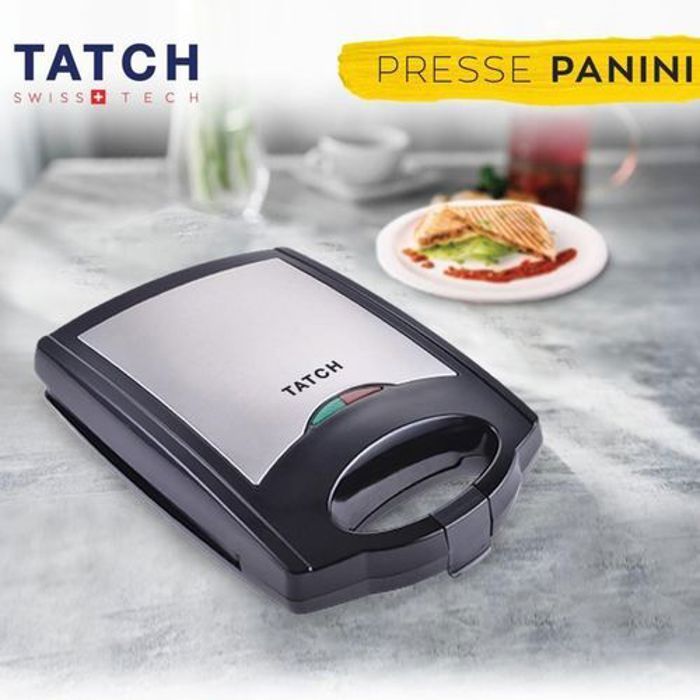 Tatch presse panini appareil à sandwich, plaques antiadhésifs , noir