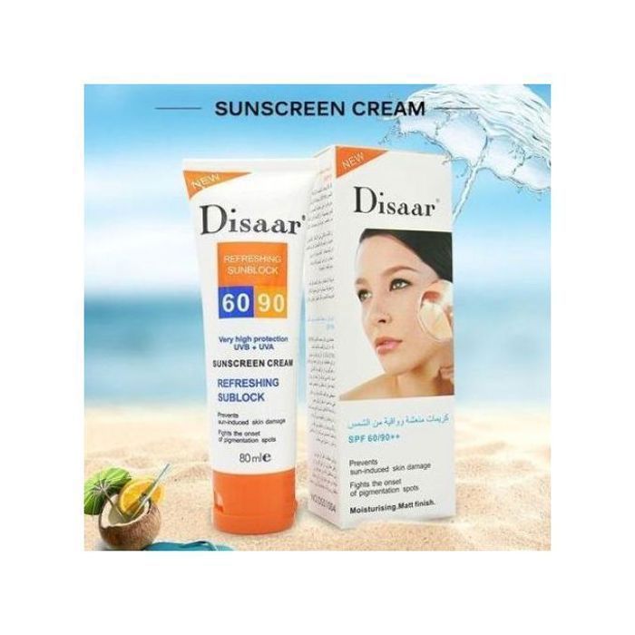 Disaar protection écran solaire hydratante spf 90pa + - uv isolante, correcteur étanche spf 60-90
