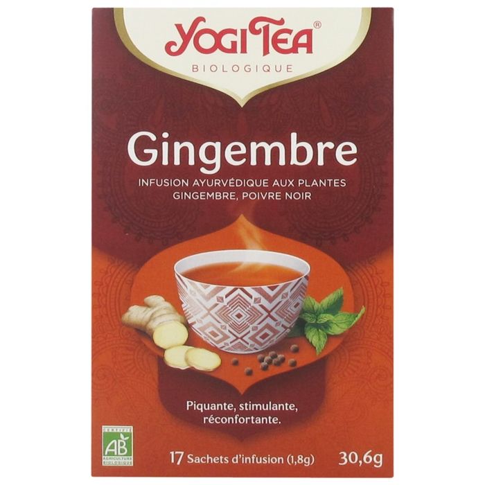 YOGI TEA - Gingembre 17 sachets infuseurs de 1.8g (Menthe - Gingembre)