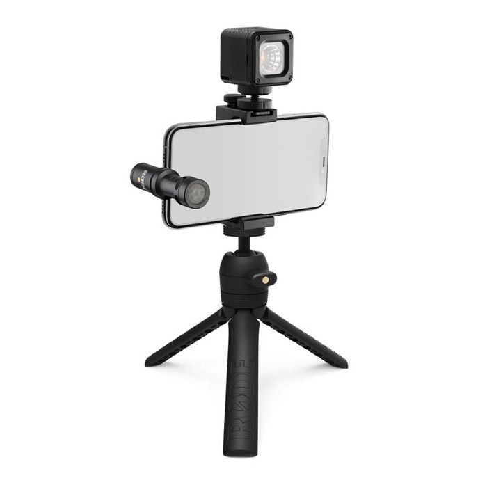 Kit de vlogging - RODE - VideoMic Me-L - Microphone directionnel - Éclairage MicroLED - Trépied portable