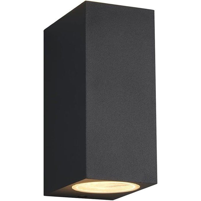 "APPLIQUE MURALE DIVALO NOIRE + LAMPE LED GU10*2 3000K IP54 "