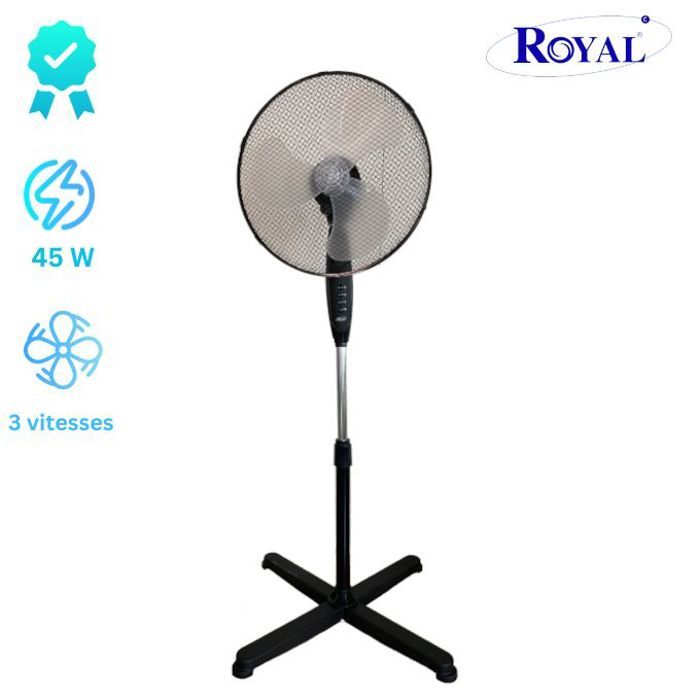 Ventilateur sur pied - MARQUE - Modèle - 3 vitesses - 45W - Moteur haute qualité
