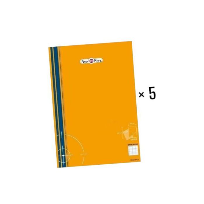 Point De mire 5 Bloc Notes Format A4 210x297mm ,160 Pages Petit Carreaux ,Qualité Supérieur