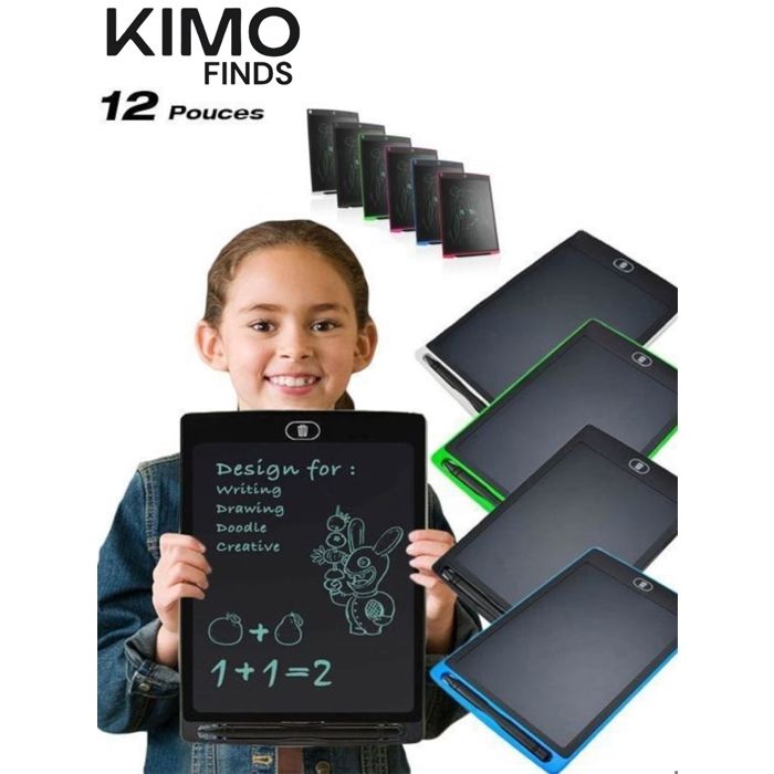 KIMO FINDS - Tablette de Dessin LCD pour Enfant de 12 Pouces, Outils de Peinture,Planche d'Écriture Électronique Jouets Éducatif