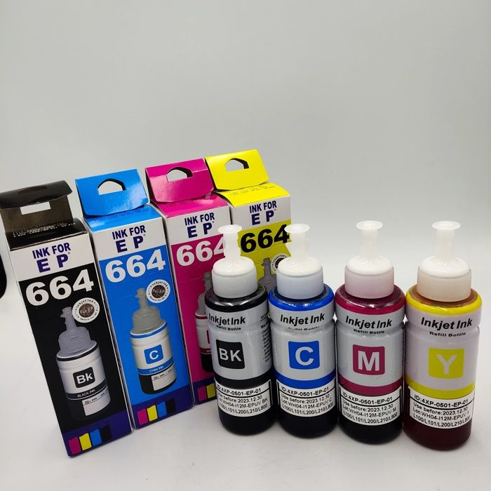 664 Pack 4 encre Compatible pour Epson 664 Ecotank Bouteille d'encre pour epson ecotank ET2500 ET14000 ET16500 L100