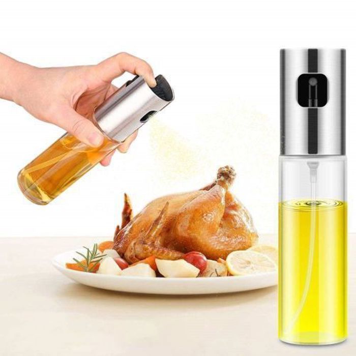 Flacon spray - Cuisine saine - Bouteille en verre - Réutilisable - Pulvérisateur d'huile - Contrôle de dosage