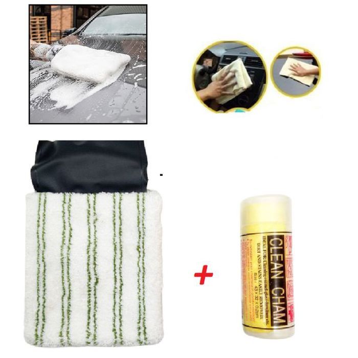 Gant de lavage de voiture et chamois pour le nettoyage