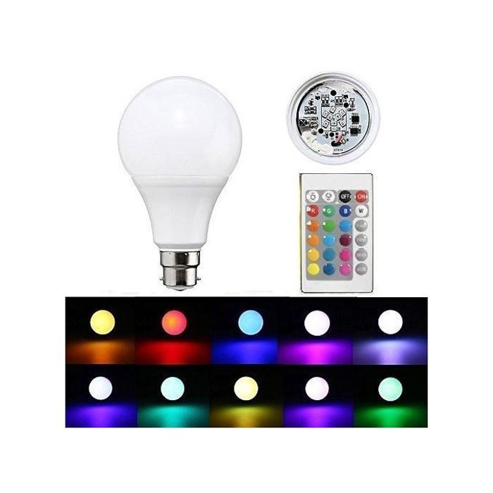 Ampoule intelligente rgb led colorée avec télécommande 15w,220v