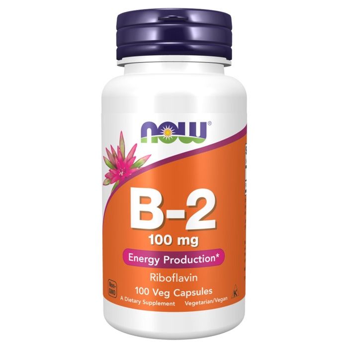 NOW Foods Vitamine B-2 (Riboflavine) 100 mg - 100 Capsules - Énergie, Vision & Migraines