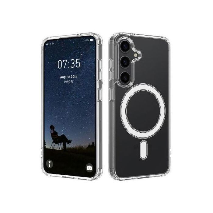 Coque magnétique en TPU acrylique MagSafe pour Samsung Galaxy A36 (transparente)