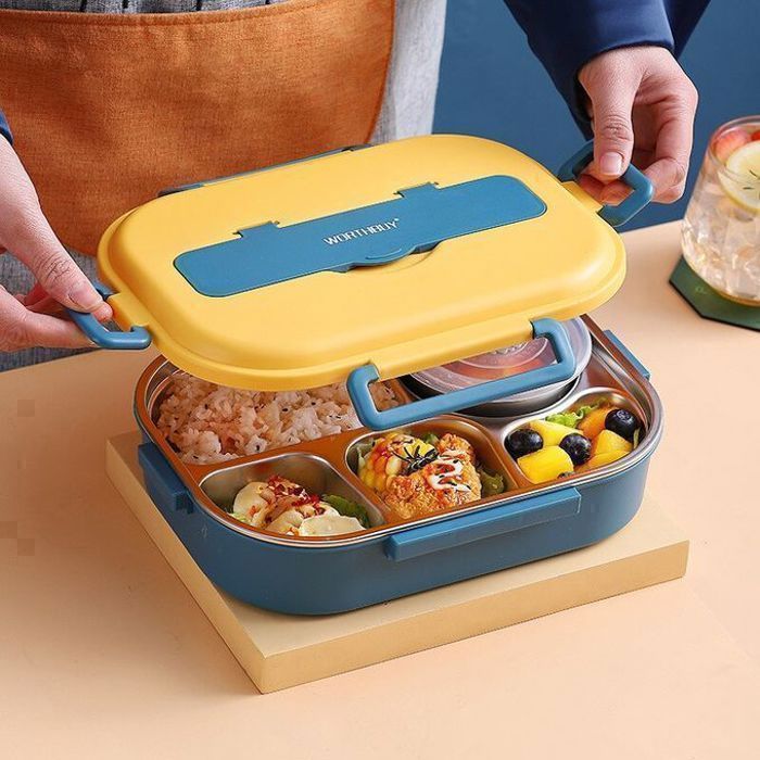 Boîte à lunch - GENERIC - Lunch box - Acier inoxydable - Portable - Compartiments multiples