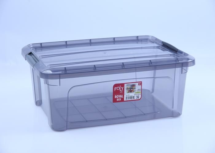 Boîte de rangement - FOLY LIFE - 12L - 30,5 x 40 x 15 - Couleur: Gris - Design élégant