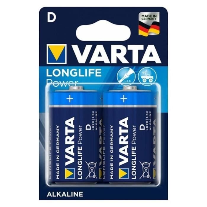2 Piles LR20 D VARTA Alcaline
