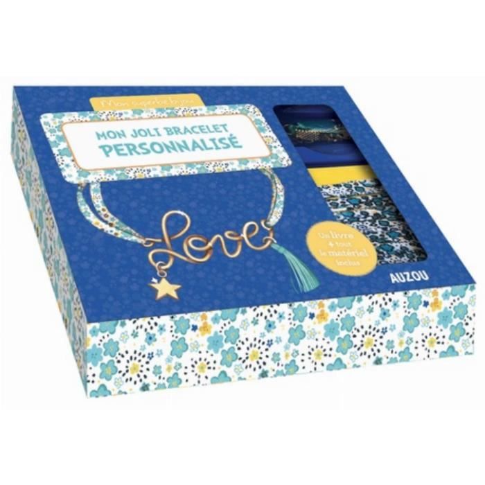Bracelet personnalisé - Mon joli - Livre de 24 pages - Doré - Turquoise