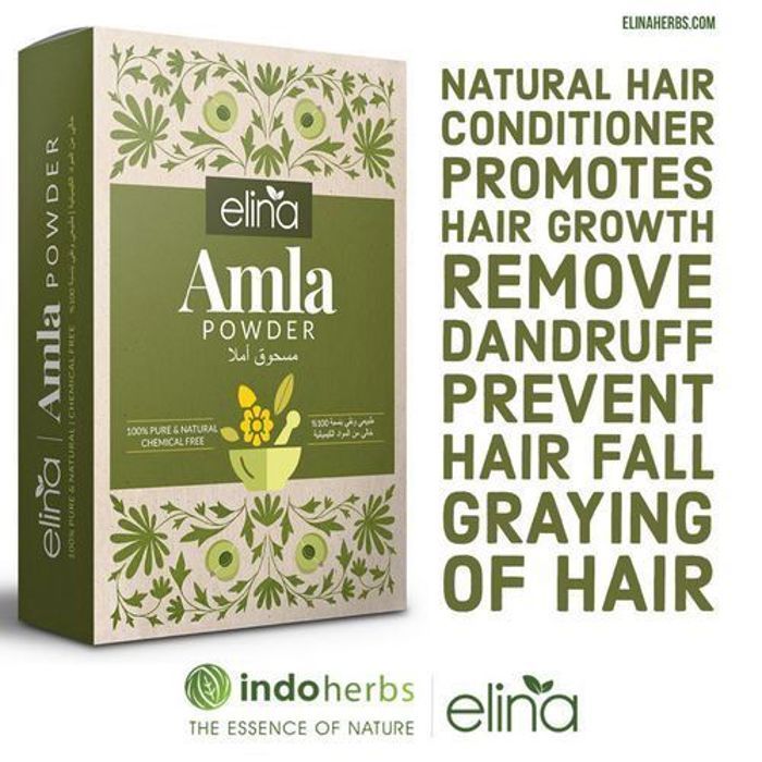 Elina 100g Poudre d'Amla ayurvédique. Soin capillaire, Pousse des cheveux, soin peau