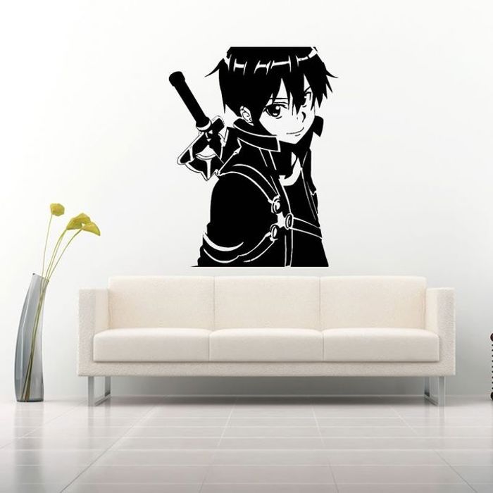 Sticker mural - Swordd - Kirito - Décoration Anime - Non toxique - Installation facile