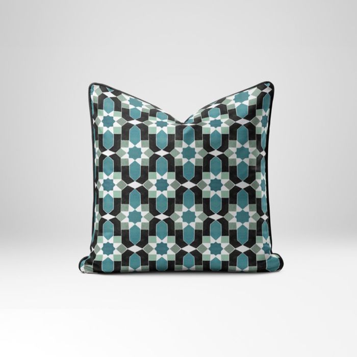 Coussin décoratif - Zellige N°5 - Velours premium - 450g/m2 - Fait main