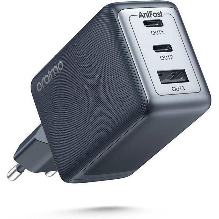 Chargeur - ORAIMO - 65W GAN - Ultra-Compact - 3 Ports - Charge Rapide PPS