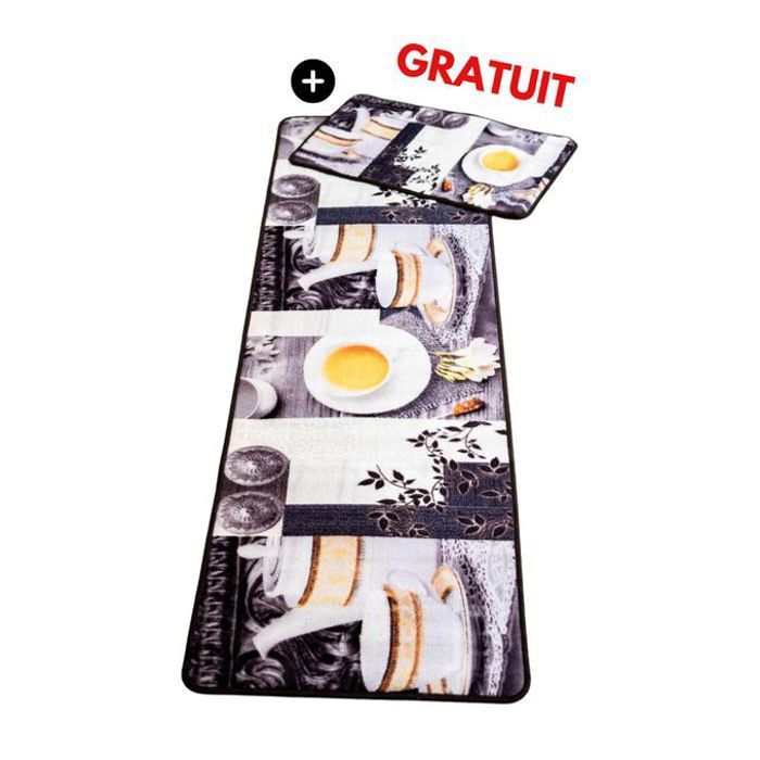 Set de tapis cuisine + tapis 40x70( gratuit) multicouleur