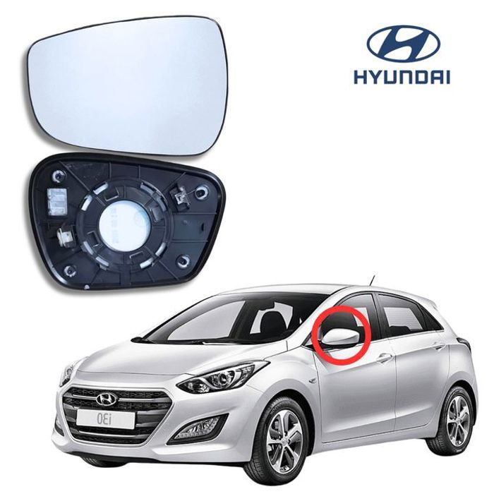 Verre Retroviseur Gauche pour Hyundai I30