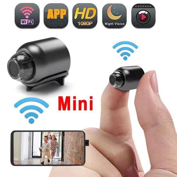 Caméra de surveillance - WiFi - Mini caméra 1080P - Vision nocturne - Détection de mouvement - Audio clair