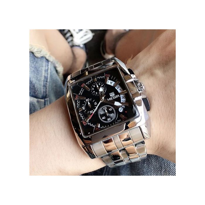 Montre - MEGIR - Chronographe - Quartz - Étanche 3ATM - Aiguilles Lumineuses
