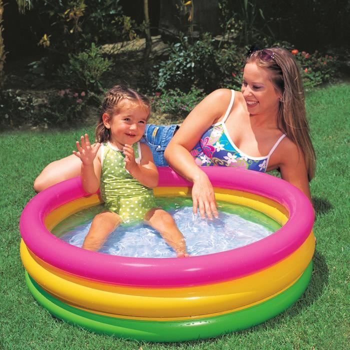 Intex Piscine gonflable bébé 3 anneaux multicolores 58924