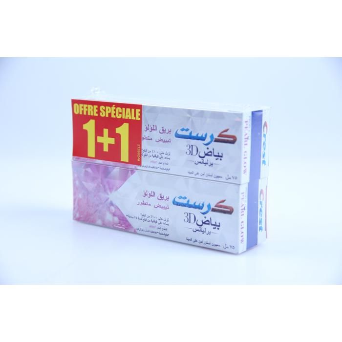 Lot Dentifrice Crest Pearl Glow 2x75 ml