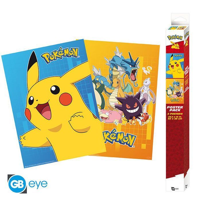 POKEMON Set 2 Chibi Posters Personnages colorés