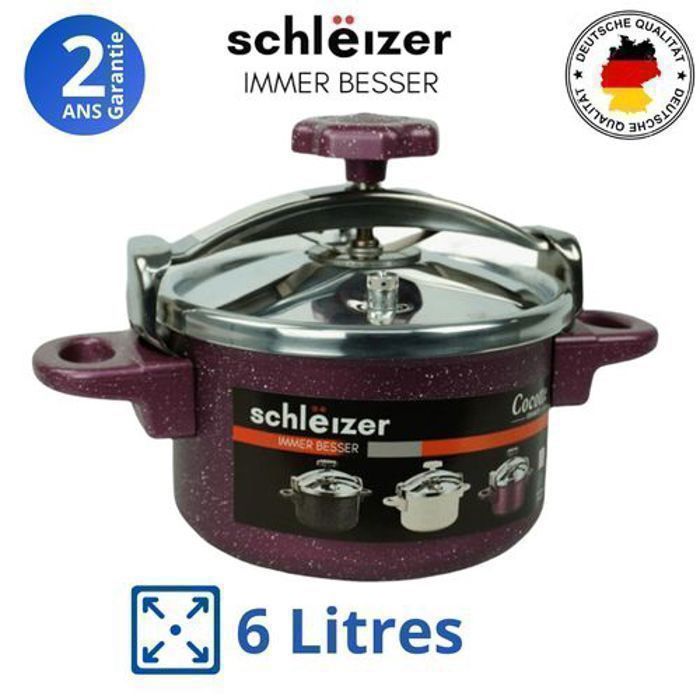 SCHLEIZER - Cocotte Minute - Autocuiseur - Revetement Granit - 6 Litres