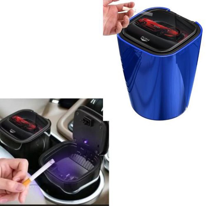 Cendrier Voiture Portable à LED,conteneur de cigares voiture,Cendrier voiture avec indicateur