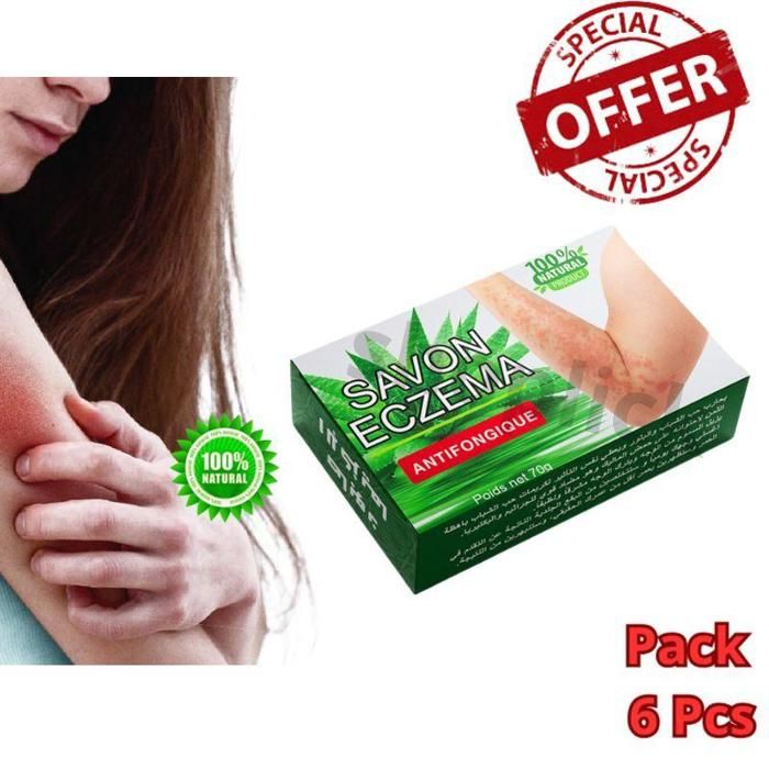 Pack de 6 Pieces Savons Eczéma – Apaisant & Hydratant100% Naturel 70g