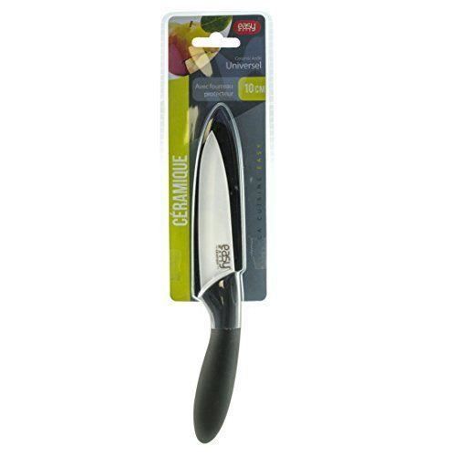 Easy Make Couteau Cera 10cm Manche Soft avec Etui Ceramique noir-blanc 19x2, 50x1, 70 cm - KD31241