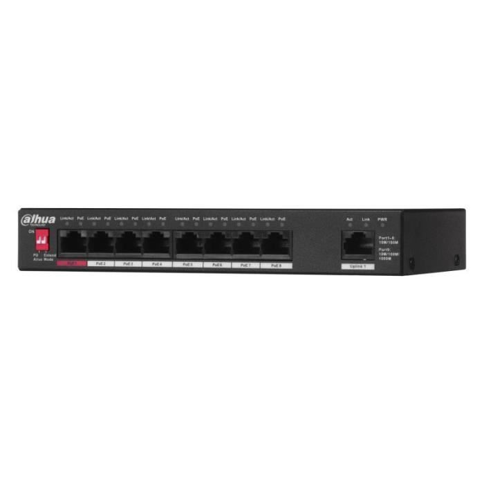 Switch Ethernet - DAHUA Technology - PFS3009-8ET-96 - Non-géré - 8 Ports - PoE 96W