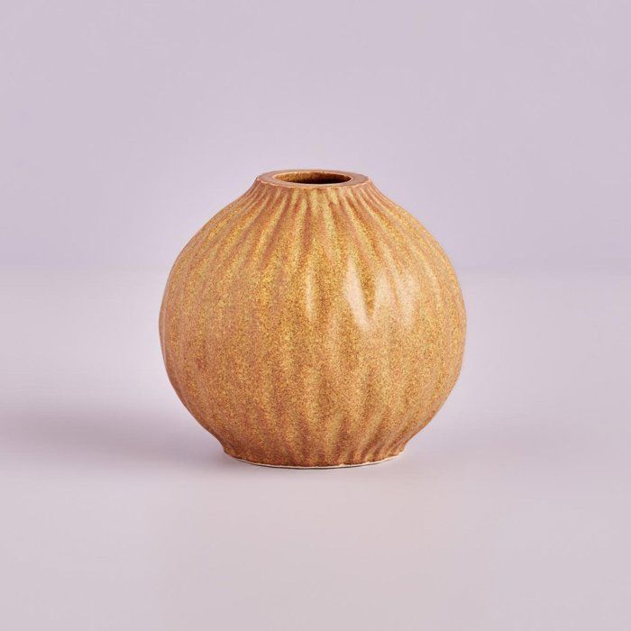 Vase - Zalina - Marron - 9 cm - Grès - Contemporain