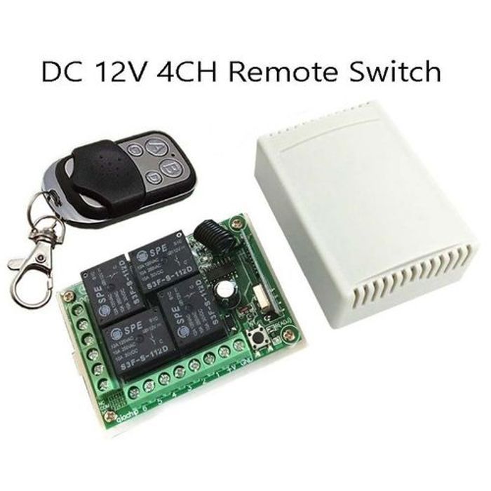 Kit universel 4-relais-433MHz-12VDC avec télécommande 4 boutons