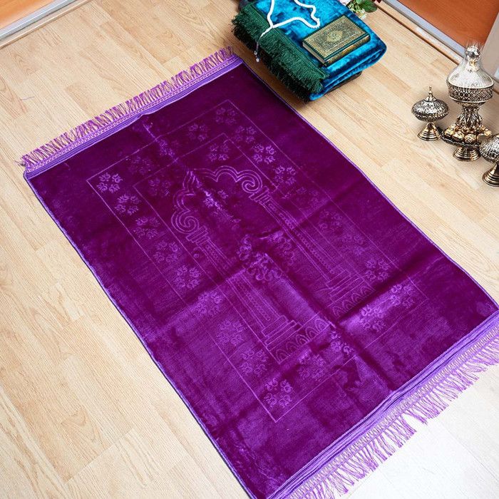 Tapis de prière - AL Imane - Mauve - Fibres naturelles - Motifs orientaux - Confortable et léger