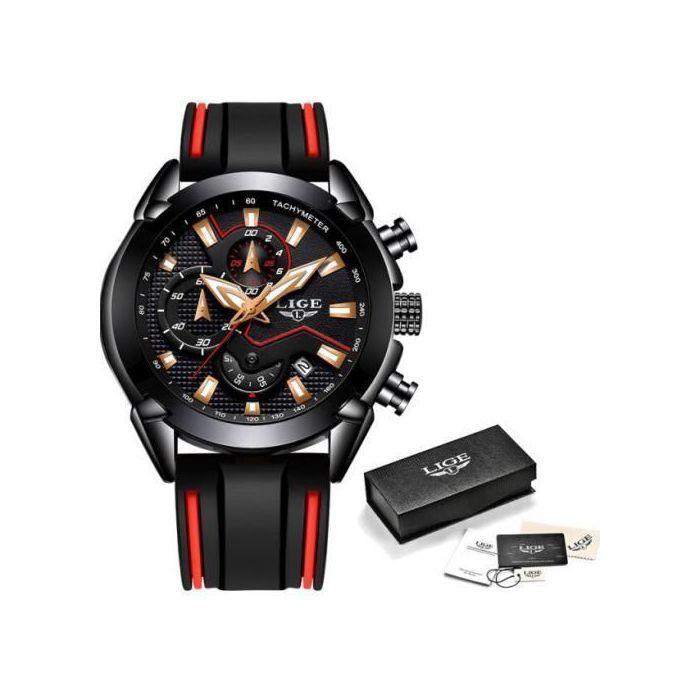 Montre - LIGE - Quartz - Sport - Silicone - Étanche 30M
