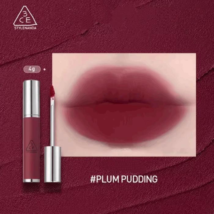 Gloss à Lèvres - 3CE Korea - Lip Mud #PLUM PUDDING - 4g - Fini doux et mat - Hydratation parfaite