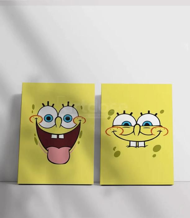 Tableau décoratif Spong Bob L60 x H90 cm x2- artdose.ma