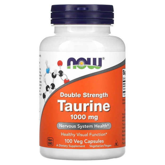 Taurine, Double efficacité, 1000 mg - Santé du système nerveux - 100 CapsVég