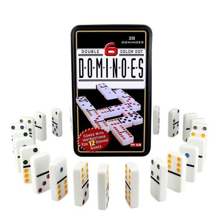 Dominos professionnels Double Six 6 avec boite métallique  28 pièces