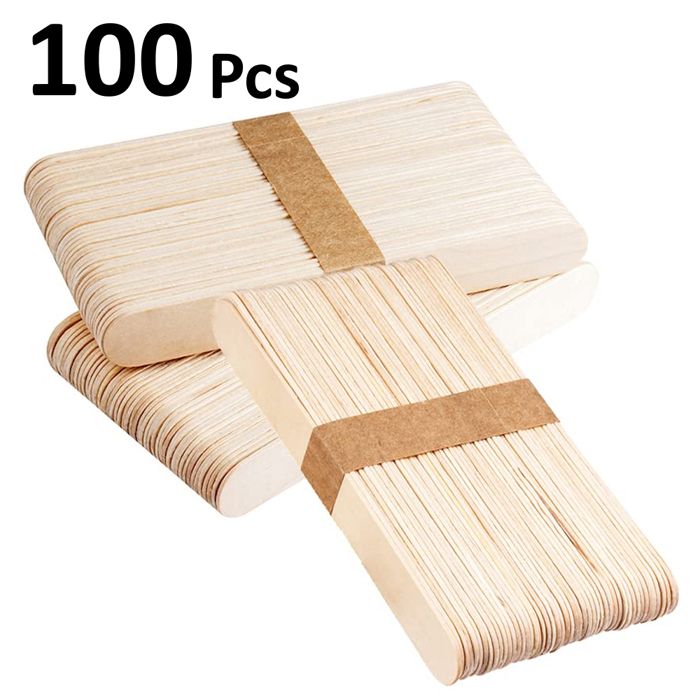 100 Spatules en Bois pour épilation à la Cire, Bâtons D'artisanat Naturel