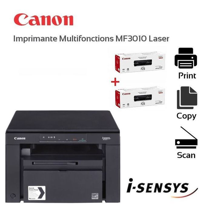 Pack Imprimante MF3010 + 2 Toners 725 supplèmentaire Original