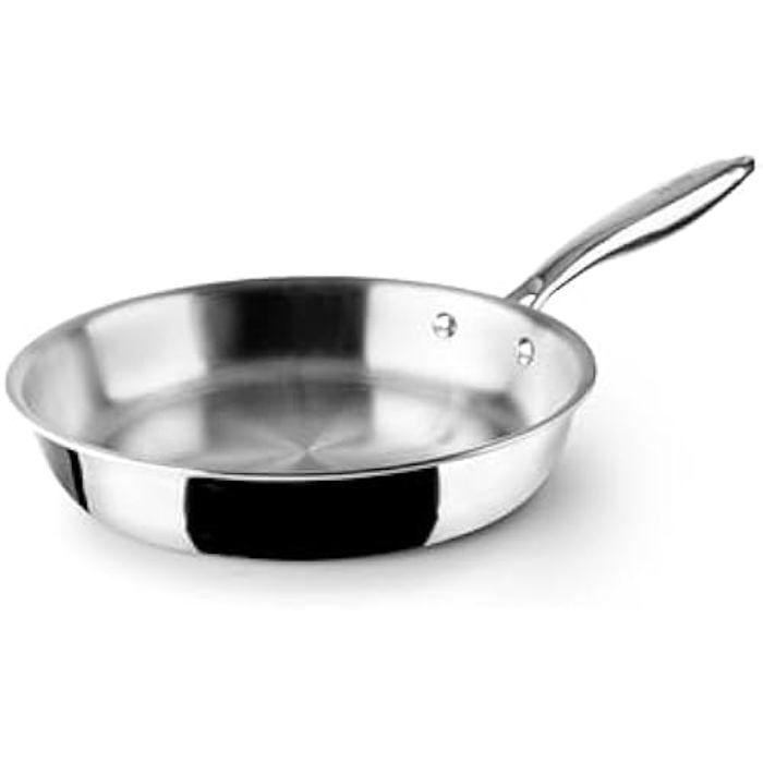Poêle - IBILI - 26 cm - Acier inoxydable - Compatible induction - Écologique et saine