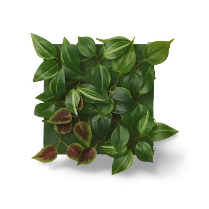 Plante artificielle, fixation murale/intérieur/extérieur vert 26x26 cm