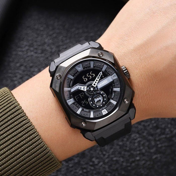 Montre numérique SK-2272 Multifonctionnelle pour Homme Chronomètre Étanche à 5 Bars