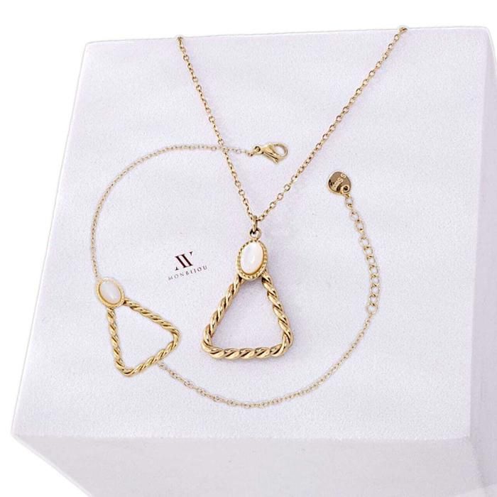 Collier et Bracelet - GENERIC - Triangle - Acier Inoxydable - Unique - Femme