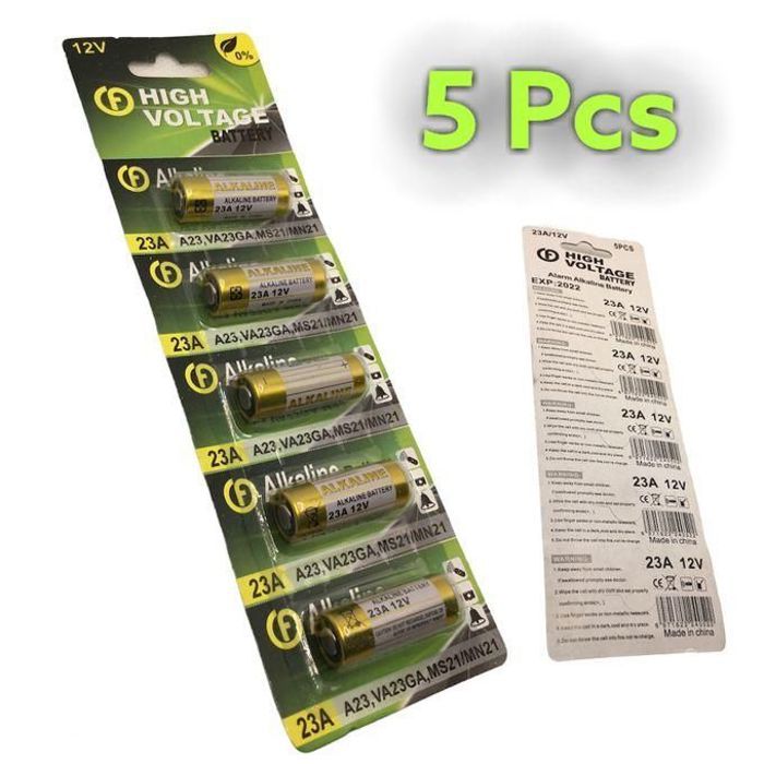 5 PIÈCES/1 Paquet 23A 12V pile alcaline