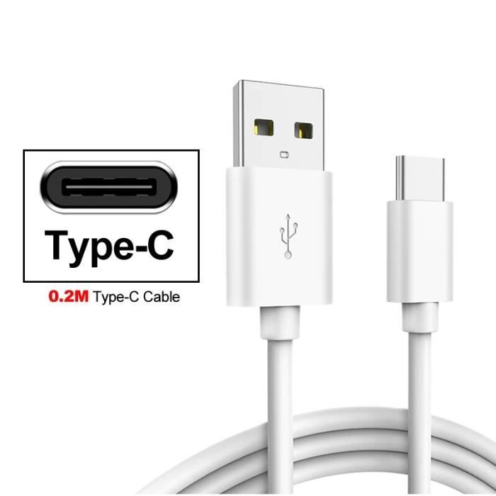 Chargeur de téléphone portable pour Huawei Honor 9A 9C 9S 9X 8A 7A 7C Pro 8S 7S 20s 10i 8 9 10 20 Lite P - 20CM Type C Cable